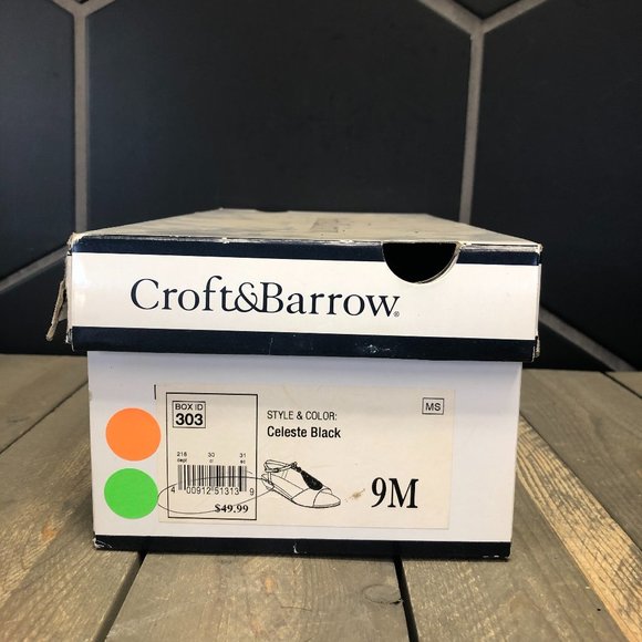 ~Used Womens Croft & Barrow Celeste Black Open Toe Flat Sandals Fancy Size 9 - Picture 6 of 7